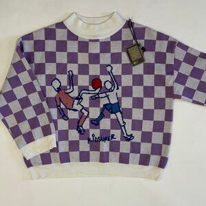 Kid Super Checkered Soccer Jacquard Sweater M